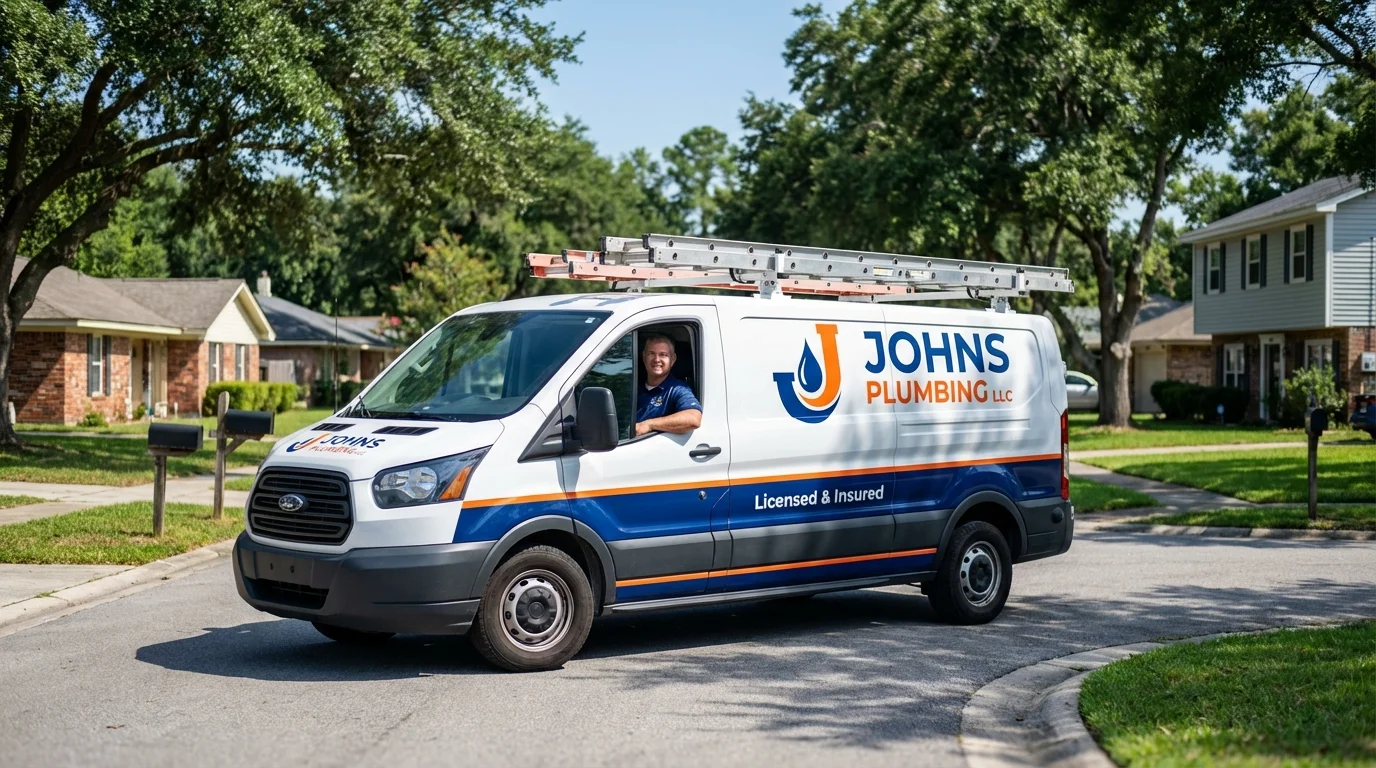 Johns Plumbing LLC service van in High Bridge, NJ